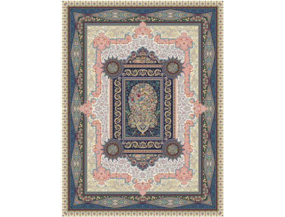 فرش 1200 شانه برجسته تراکم 3600 - کد 6146 - زمینه کرم 